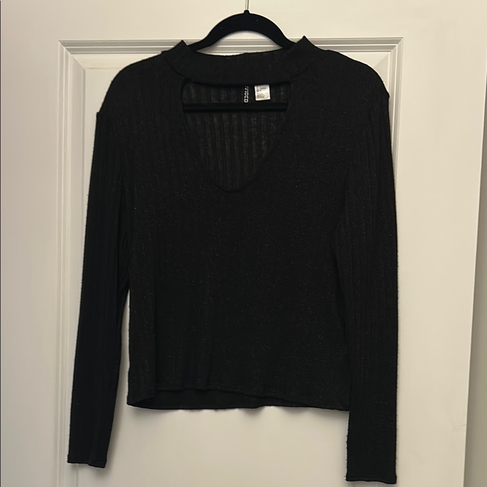 H&M Black Long Sleeve Blouse